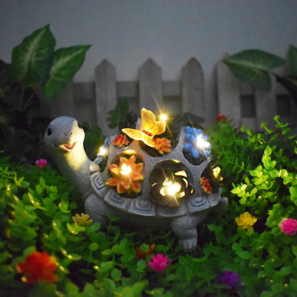Handicrafts Turtle Garden Ornament With Solar Night Light Outdoor Decoration Solar Night Light Ornaments