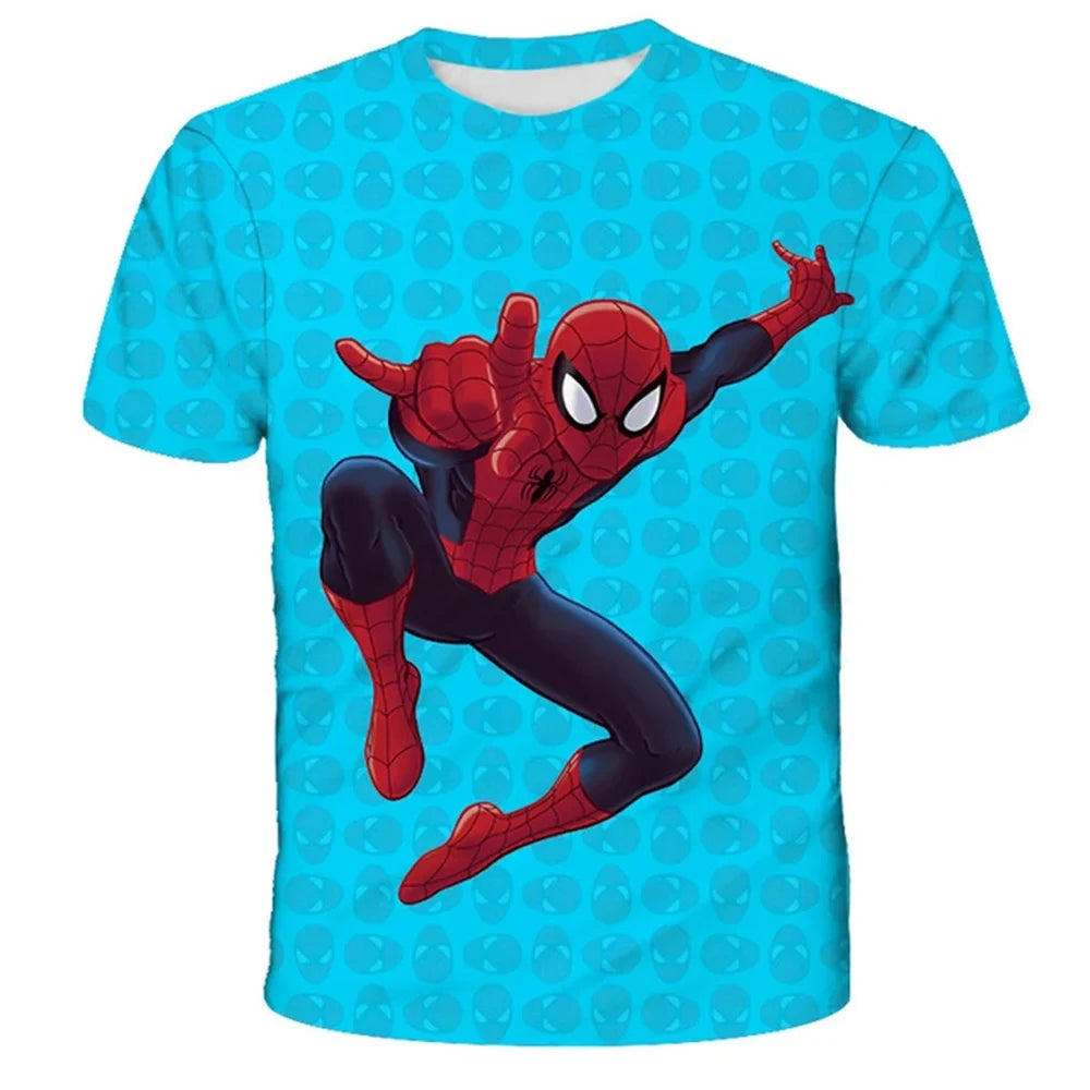 MINISO Superhelden 3D-Druck Trendy T-Shirts Kleidung Kinder Jungen Mädchen Kurzarm T-Shirt Kinder Sommermode Top T-Shirt