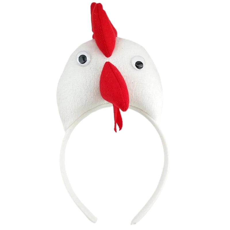 Adult Kids Funny Chicken Rooster Headband Lovely Cartoon Animal Hair Hoop for Easter Festive Party Daily Wear Wide Headpiece