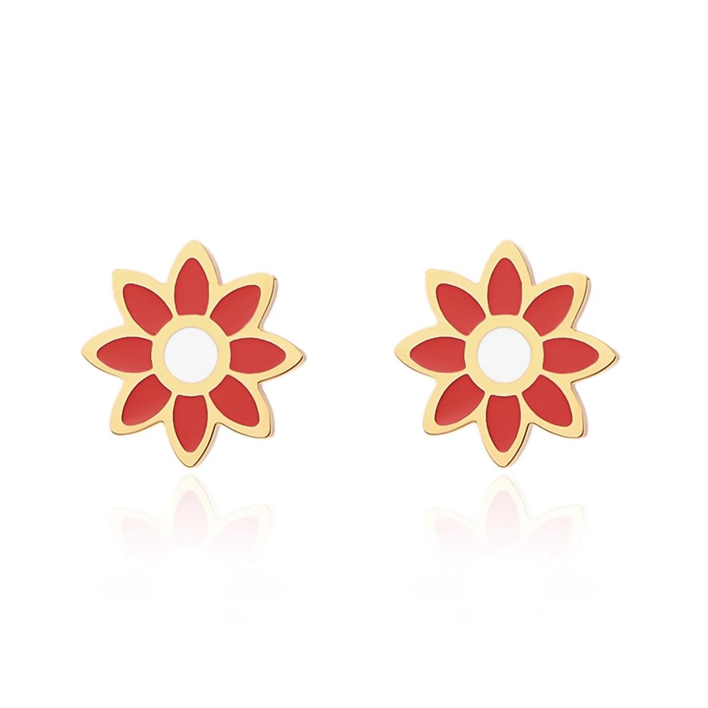 Stainless Steel Enamel Flower Necklace Bracelet Earrings For Women Boho Colorful Daisy Pendant Y2K Accessories Fashion Jewelry