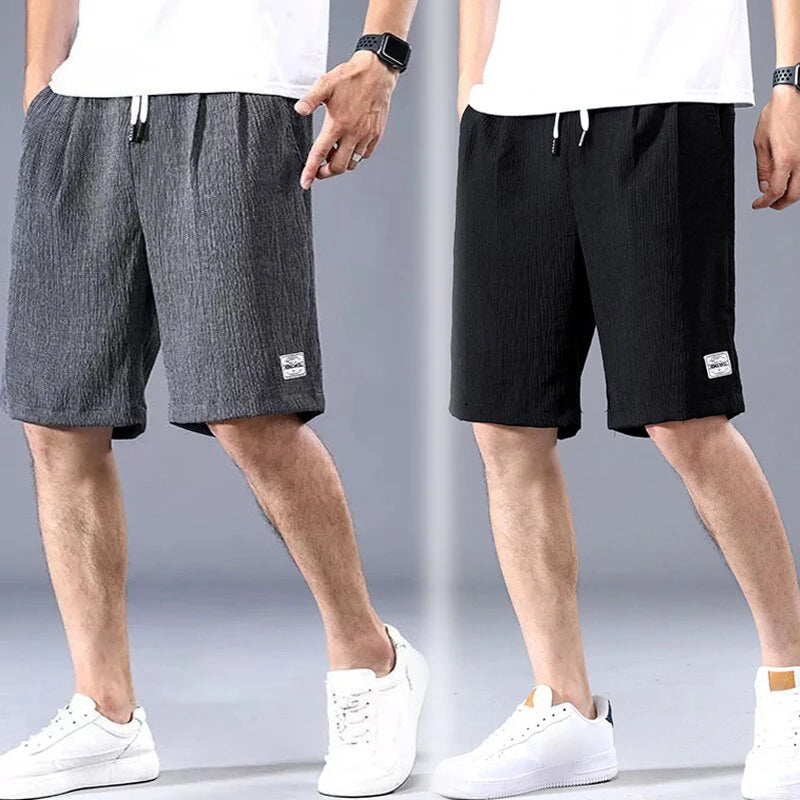 Lce Seidenshorts für Herren, dünne Sporthose, kurze Hose, lockeres gerades Bein, cool, atmungsaktiv, neuer Modetrend, lässig, XL-XXXL