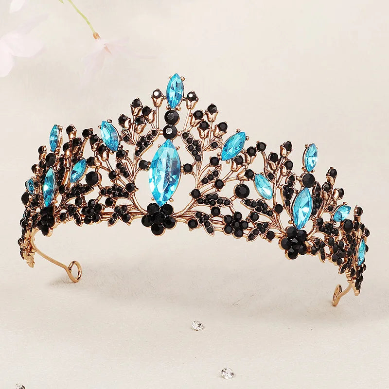 Elegant Rhinestone Bridal Crown Hair Jewelry Pink Crystal Crown Diadem Hair Accessories Headpieces Head Jewelry Wedding Tiara