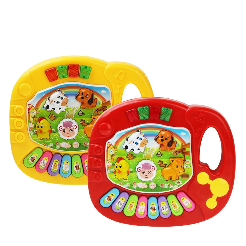 Baby-Musikspielzeug mit Tiergeräuschen, Klaviertastatur, elektrisches blinkendes Musikinstrument, frühes Lernspielzeug für Kinder