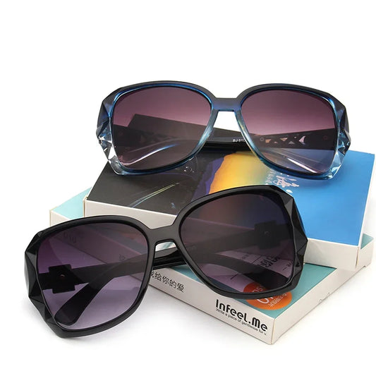 2025 Vintage Big Frame Mirror Sunglasses Women Brand Designer Gradient Lens High Quality Sun glasses Oculos De Sol