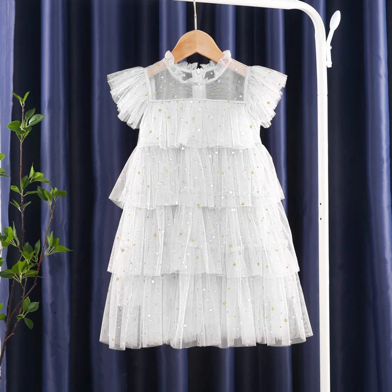 Toddler Girls Clothing Summer Sleeveless Floral Mesh Tutu Dress Baby Girl Casual Clothes Party Princess Dress Flower Girls Dress