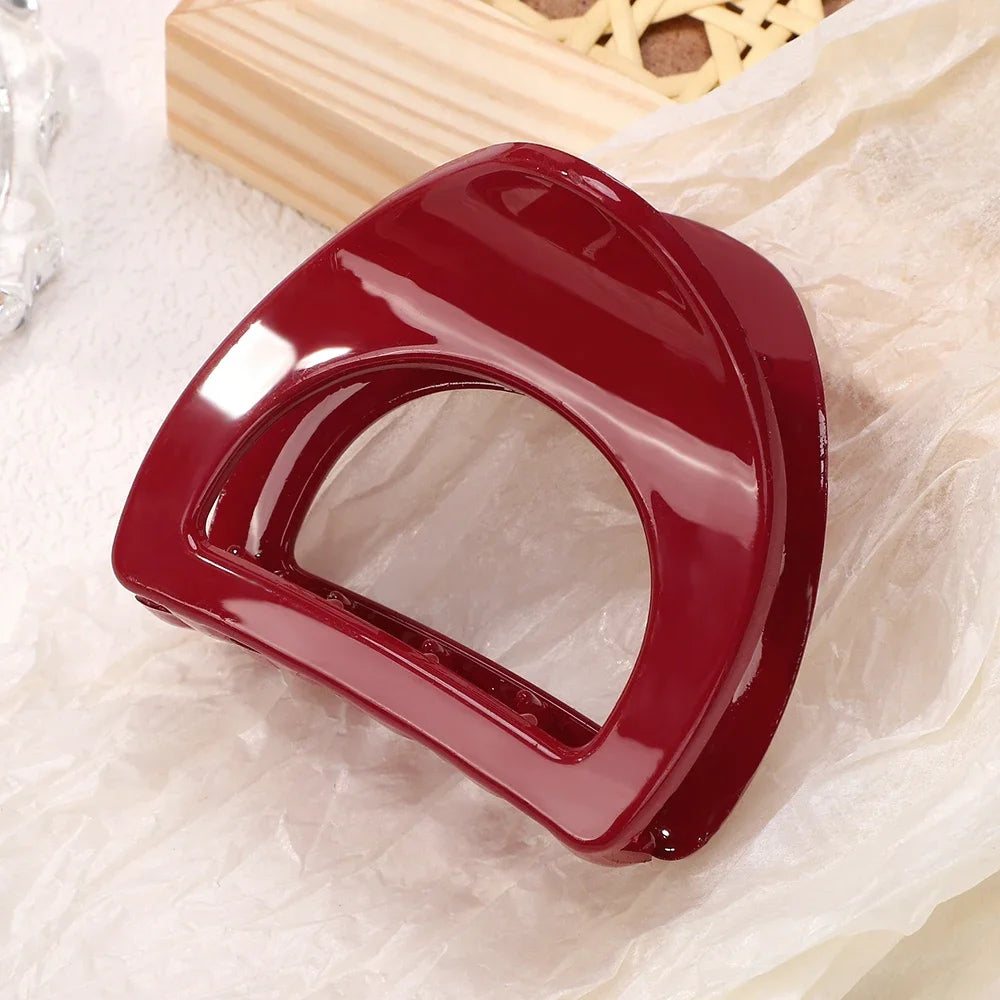 Elegant Geometric Large Ankola Red Hair Claws for Women Girls 2025 New Year Barrettes Hairpins Hair Grab Shark Clip Accessories
