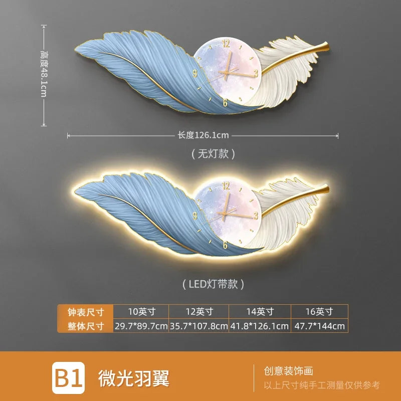 Home Wall Clock Decoration Living Room Quartz Gift Wall Clock Luxury Living Room Art Deco Resin Light Colorful Home