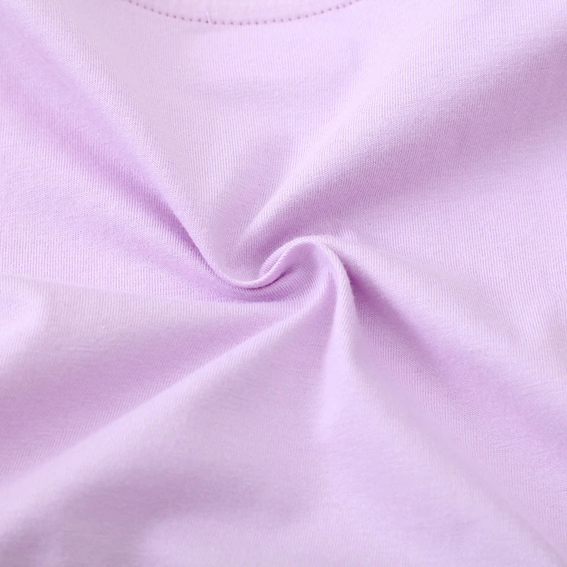 Little maven 2025 New Summer Children's Clothing Baby Girls Kids Clothes Cotton Embroidered Cartoon Carrots Purple Dresses