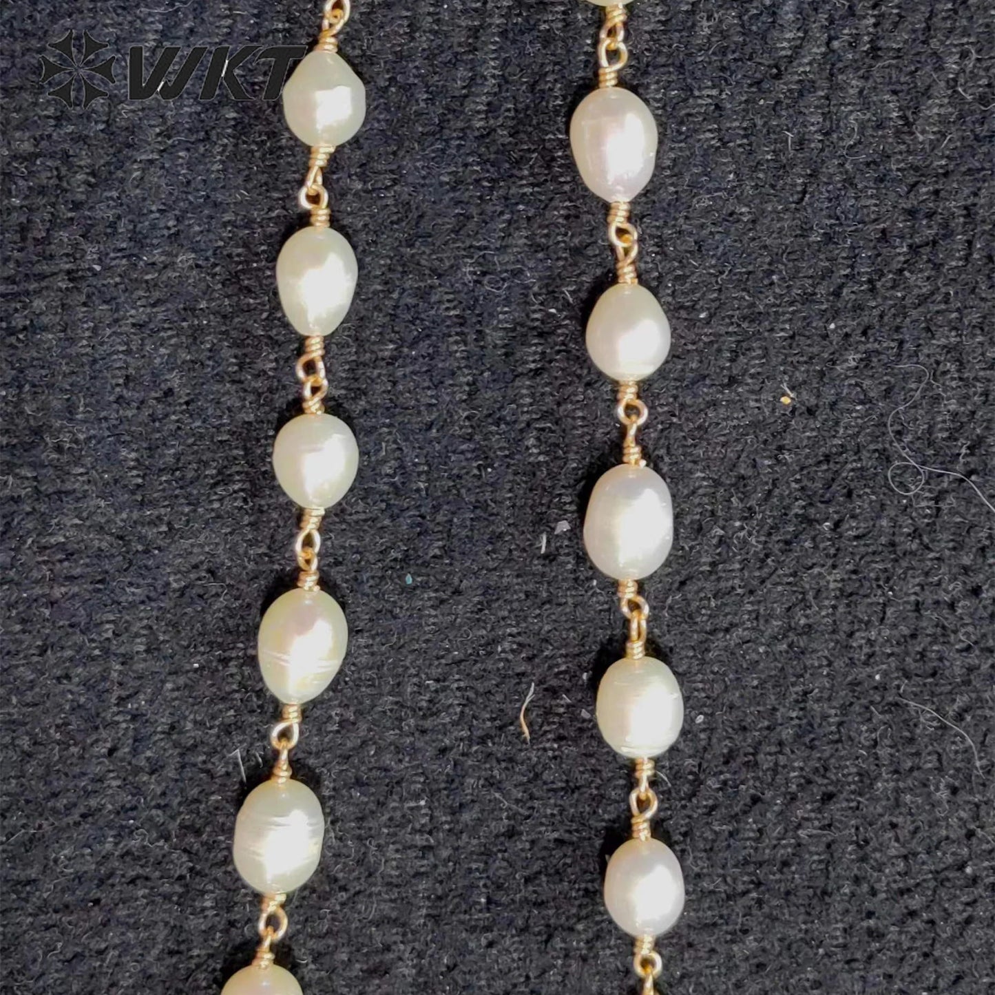 WT-RBC226 WKT 2023 Exquisite chain freshwater pearl 6-7mm 18k gold chain wedding design jewelry hot sale chains accessories
