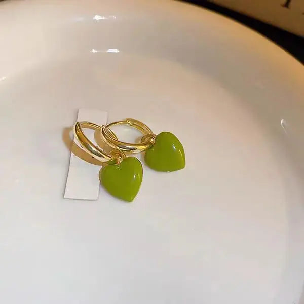 French Drop Glaze Red Love Earrings Female Harbor Style Niche High-end Sense New Year Chinese New Year Earring Retro Earring