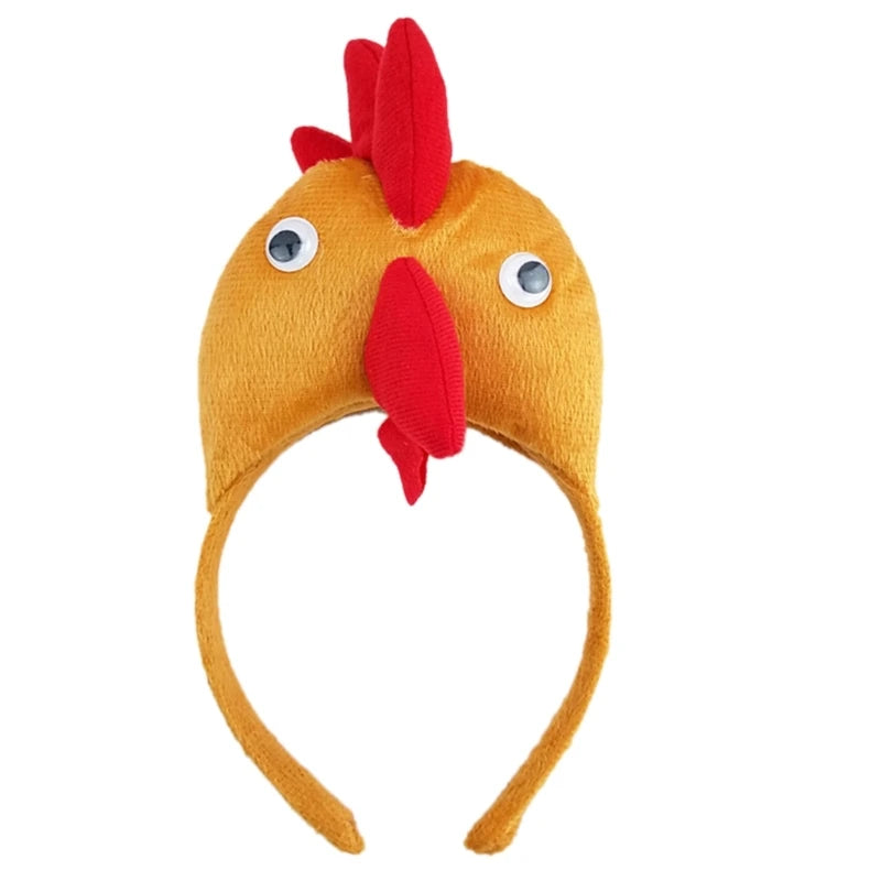 Adult Kids Funny Chicken Rooster Headband Lovely Cartoon Animal Hair Hoop for Easter Festive Party Daily Wear Wide Headpiece
