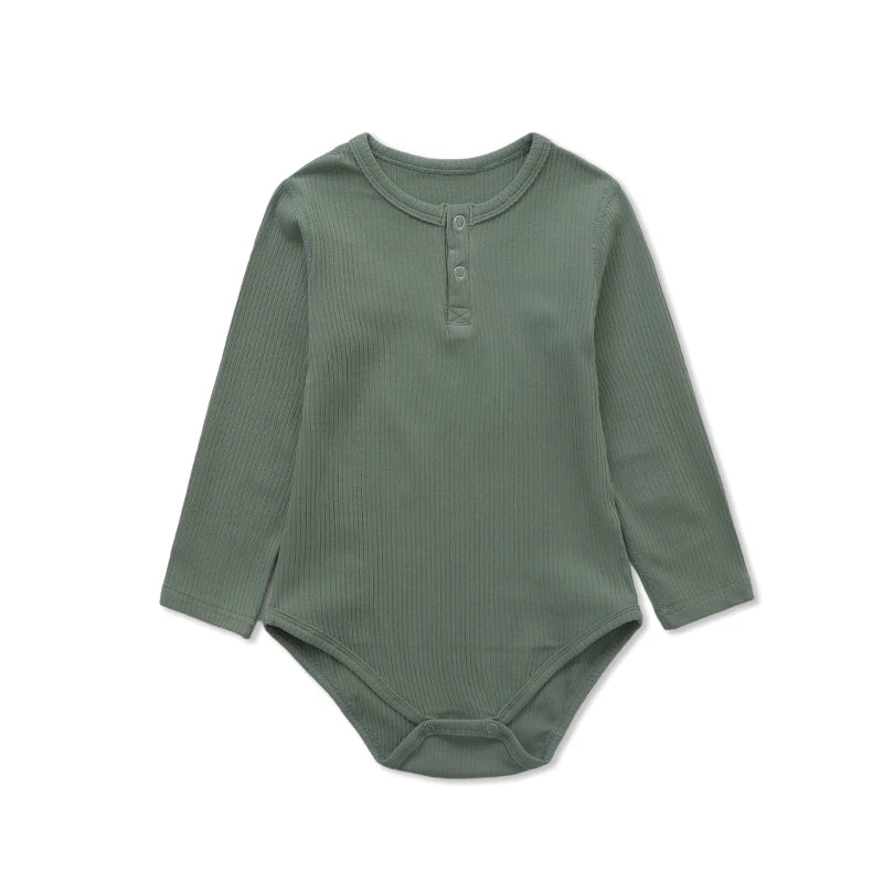 Babykleidung für Jungen und Mädchen, Kostüm für Neugeborene, Bodys mit langen Ärmeln, Overalls, einfarbig, Kinderkleidung für Babys