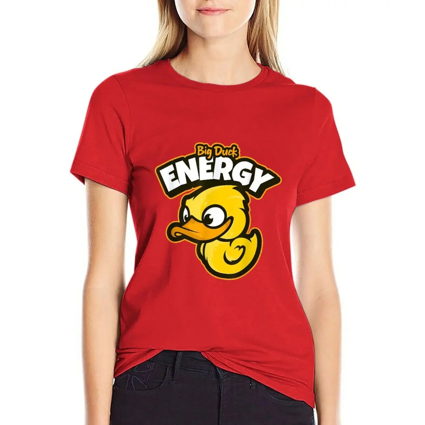 Big Duck Energy Saying Yellow Rubber Duckie T-Shirt summer clothes shirts graphic tees t-shirt dress for Women graphic