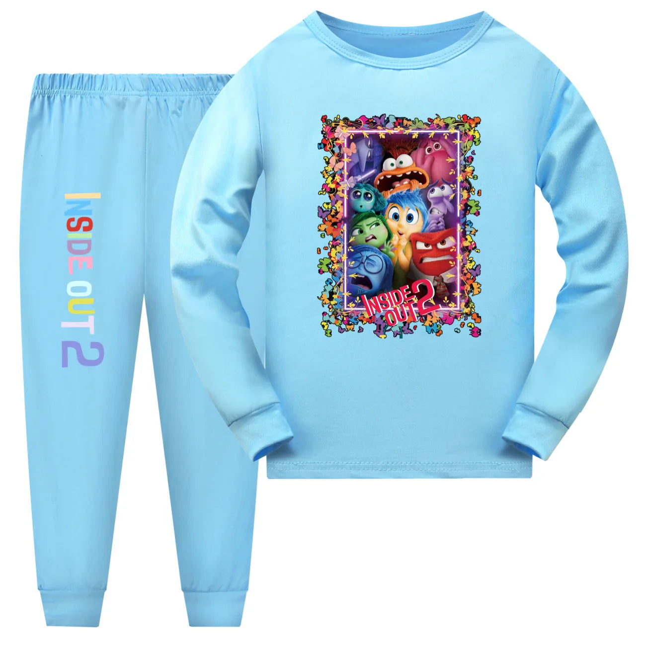 Inside Out 2 Clothes Children Pijama Set Baby Girls Long Sleeve Pajama Sets Toddler Boys Nightwear Kids Cute JOY SADNESS Pyjamas