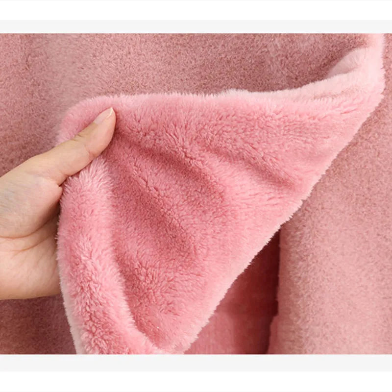 2024 Baby Kids Solid Color Cloak Fashion Cloak Newborn Autumn Winter Thick Warm Baby Girl Clothing Girls Causal Hooded Coat