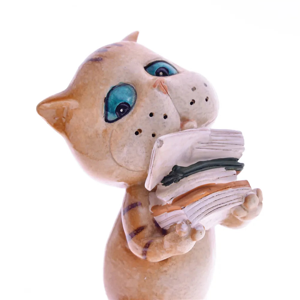 Resin Cat Chef Figurines Statue,MYBLUE 2Pcs/Set Kawaii Garden Animal Nordic Home Room Decoration Accessories, Modern