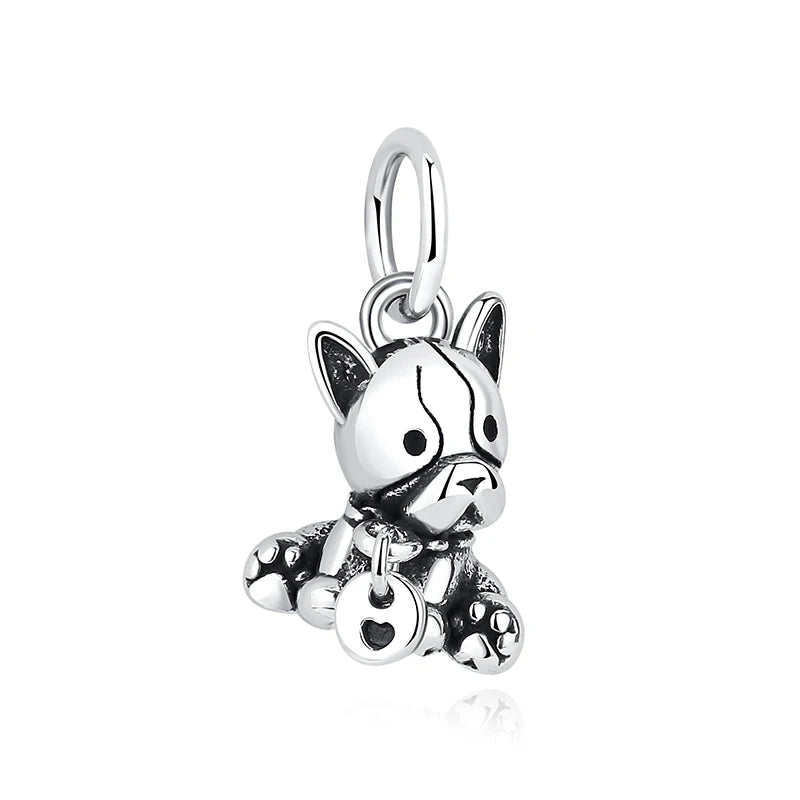 Original Silver Plated Charms For Women Love Pet Dog Cat Paw Print Pendant Beads Fit Pan Bracelets Necklaces DIY Luxury Jewelry