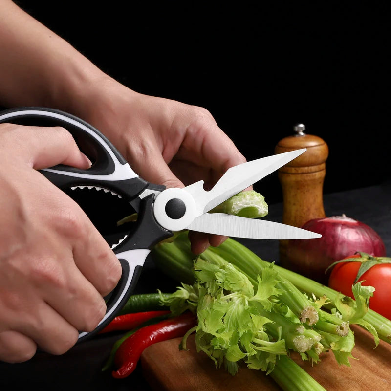 1pc Scissors Kitchen Stainless Steel Multifunctional Bottle Opener Nutcracker Vegetables Chicken Bone Fish Household Gadgets