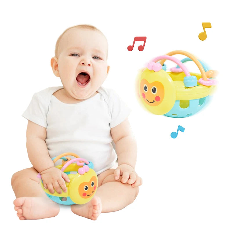 1 Stück Bienenform Handglocke Baby Weiche Gummirassel Kinder Frühkindliche Beißen Glocke Spielzeug Cartoon Rassel Hantel Für Baby Spielzeug