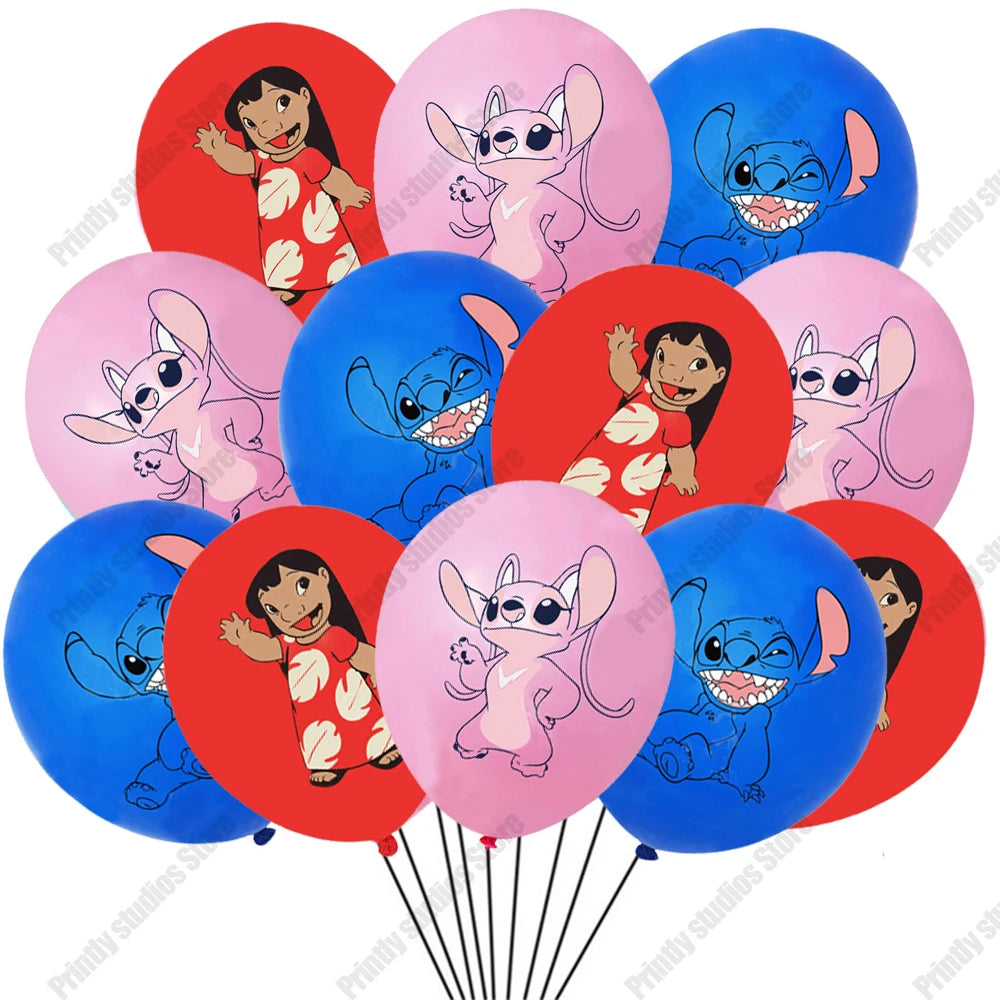 10 STÜCKE 12 Zoll Disney Lilo und Stitch Latexballons Set Globo Junge Mädchen Geburtstagsparty Babyparty Party Dekorationen Kinderspielzeug