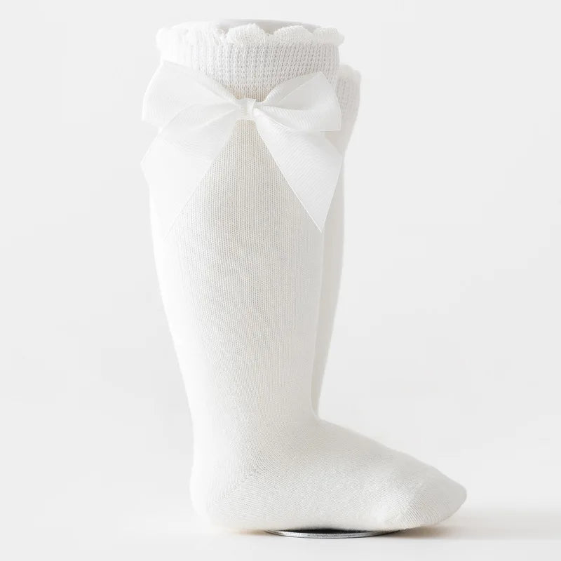 Baby-Accessoires Neugeborene Socken Mutter Kinder Kinder Strümpfe Bogen Kleinkind Mädchen Prinzessin Baumwolle Säuglings-Mittelrohrsocken Baby-Kleidung