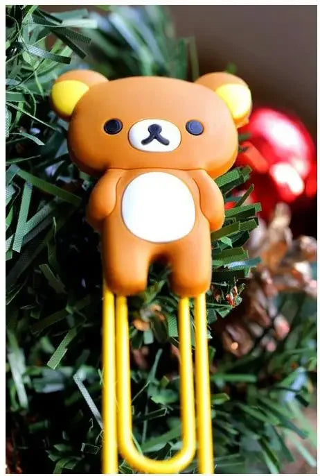Cartoon PVC Soft Bookmarks Metal Book Clip Large Paper Clips Student Page Bookmark Clip