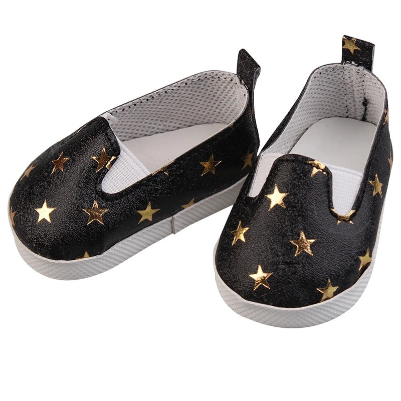 Canvas Cloth 7cm Shoes For 18 Inch American And 43cm New Born Baby Doll Shoes Clothes Accessories For Our generation Girl Dolls