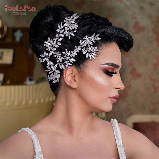 YouLaPan Bridal Rhinestone Hairpin Fashion Woman Wedding Hairpiece Handmade Crystal Hair Accessories Bride Headwear HP271