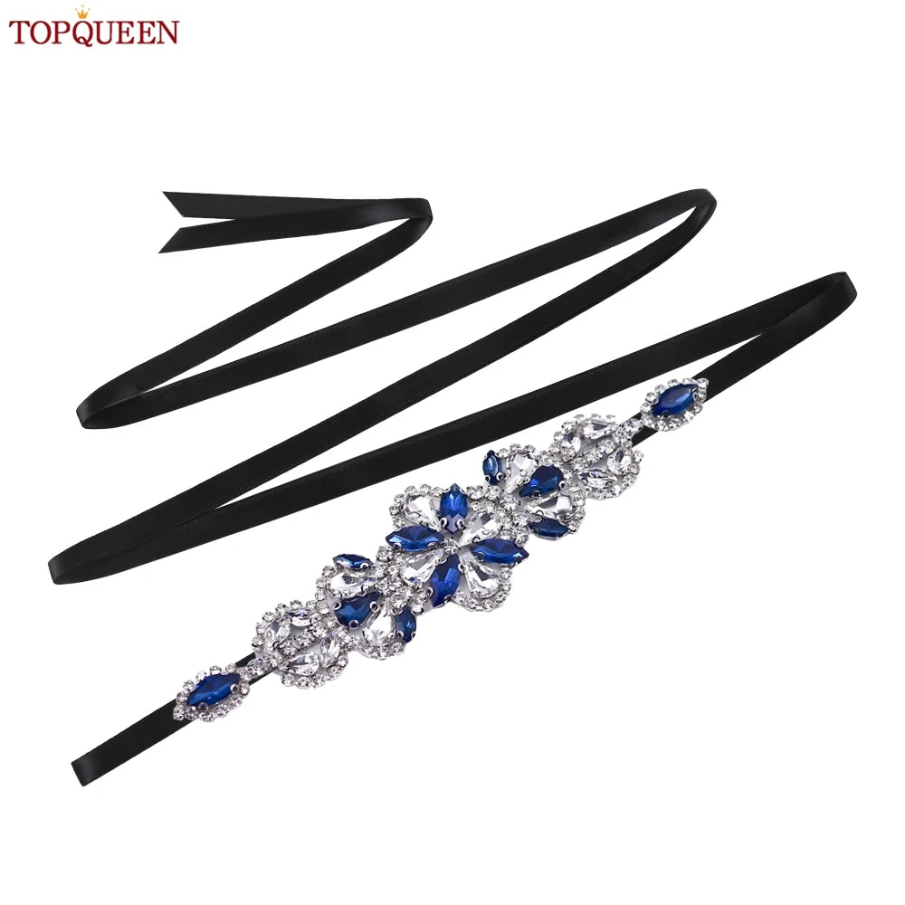 TOPQUEEN Handmade Rhinestone Belts Women's Accessories Party Prom Bridal Wedding Sash Bridesmaid Belts S464-KL