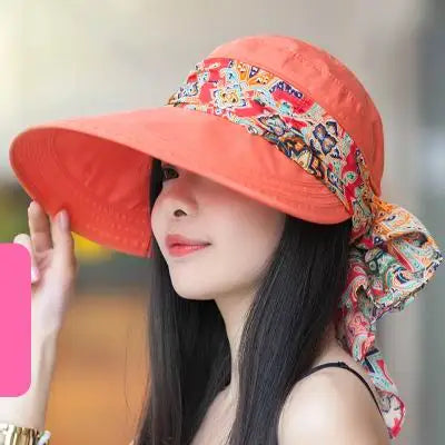 New Brand Women's Sunbonnet Sun Hat Summer Folding Sunscreen Anti-uv Large Beach Cap Summer Hat Fashion Sunhat Women Hat