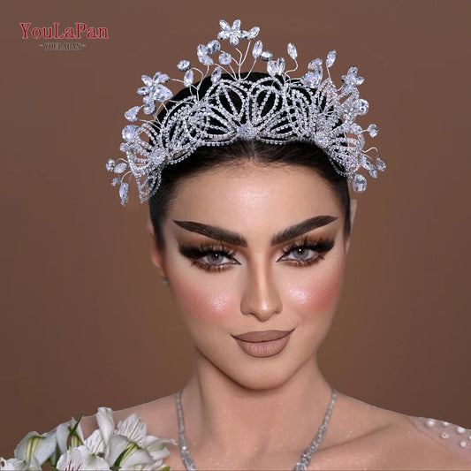 YouLaPan Luxury Rhinestone Crown Wedding Headband Bride Crown Tiaras Fashion Women Accessories Party Hair Ornaments HP698