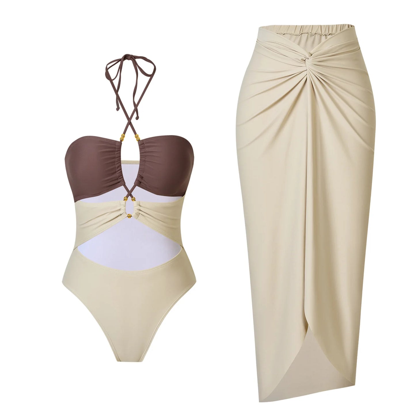 MUOLUX 2025 New High Quality One Piece Swimsuit Hollow Out Push Up Women Bikini Set Swimwear Slimming Bathing Suit Beach Wear