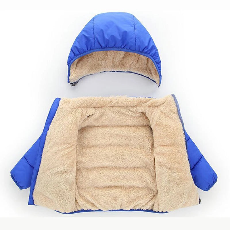 Baby Kinder Mäntel Winter Dicke Jacken Für Jungen Warme Plüsch Verdicken Oberbekleidung Für Mädchen Fell Kapuze Jacke Kinder Kleidung Schneeanzug