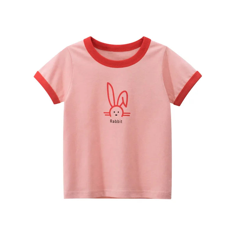 2024 sommer 2-8 Jahre Kinder Mädchen Shorts Ärmel T-shirts Gedruckt Kleines Mädchen Top Baby Mädchen T Shirts Kinder kleinkind Mädchen Kleidung