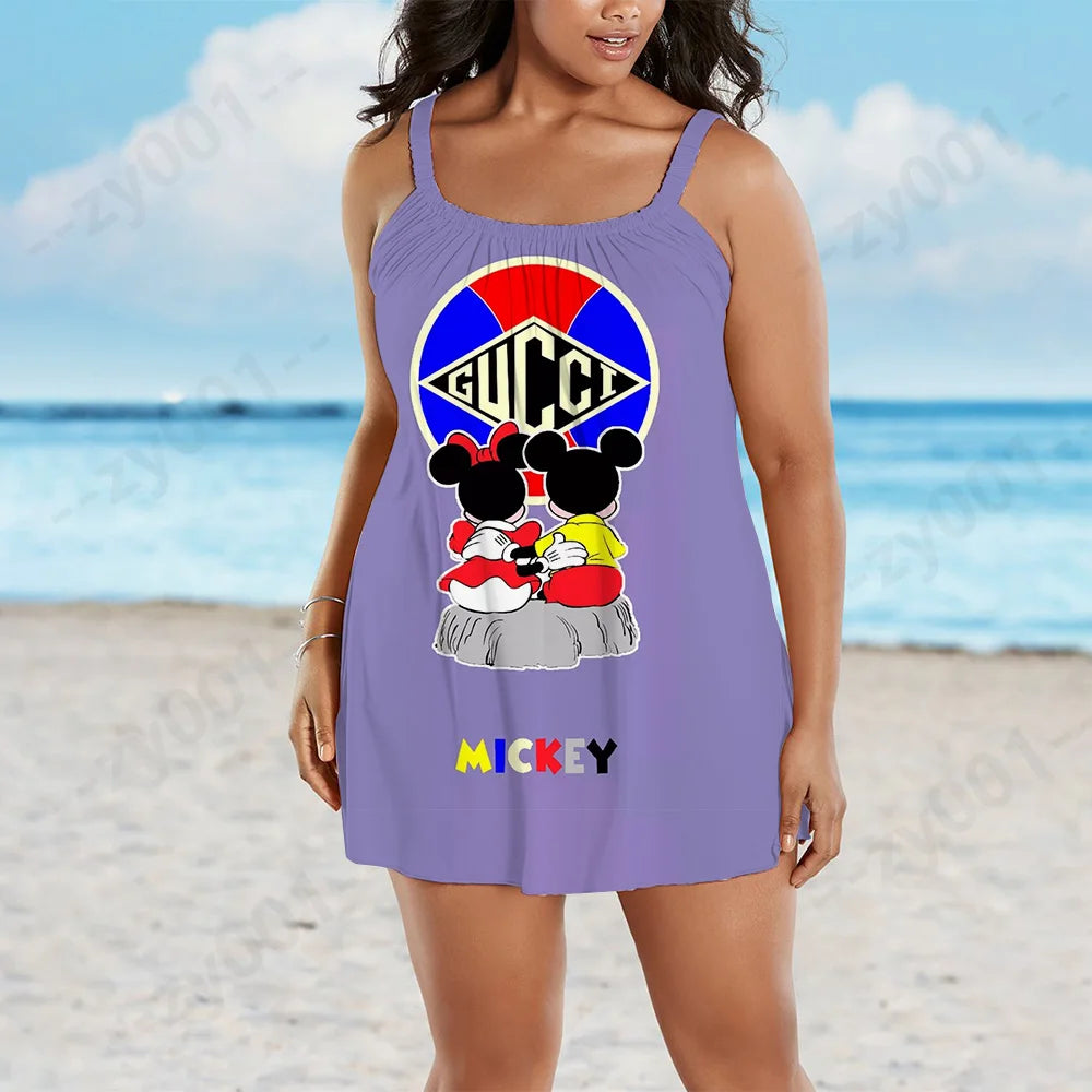 Disney Large Women's Summer Dress 2022 Woman Women's Dresses Plus Size Dress Woman 7xl 8xl 9xl Chic Elegant Evening Dresses Midi