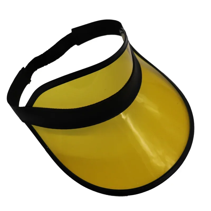Summer Outdoor Golf Cap for Men Women Shade Transparent UV-Resistant Soft Plastic Yellow Color Adjustable Beach Sun Cap Visor