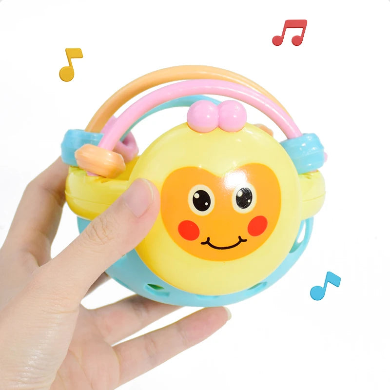 1 Stück Bienenform Handglocke Baby Weiche Gummirassel Kinder Frühkindliche Beißen Glocke Spielzeug Cartoon Rassel Hantel Für Baby Spielzeug