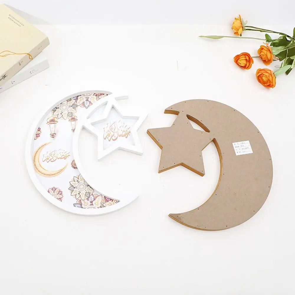 Density Board Moon Star Tray Well-polished Decorative Ramadan Tray Practical Candy Snack Dessert Serving Dish
