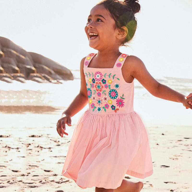 Little maven 2024 Baby Mädchen Freizeitkleidung Baumwolle Schöne Kinder Sommerkleid für Kleinkinder 2 bis 7 Jahre