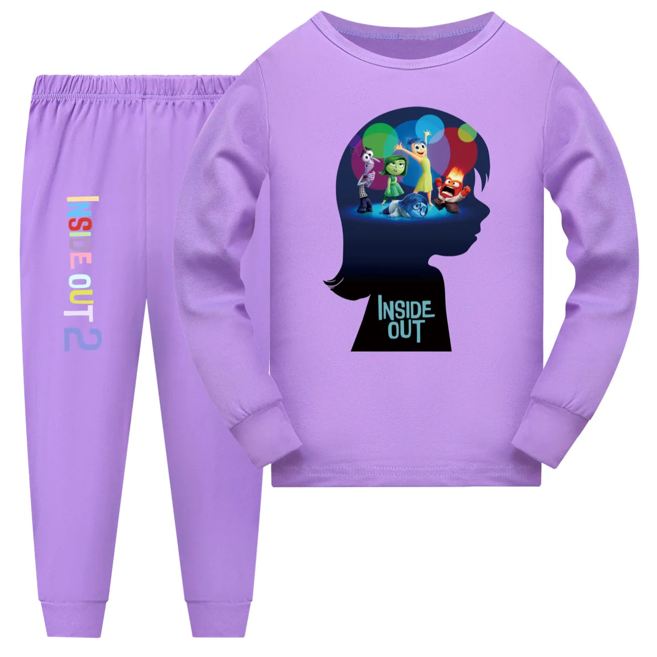 Inside Out 2 Clothes Children Pijama Set Baby Girls Long Sleeve Pajama Sets Toddler Boys Nightwear Kids Cute JOY SADNESS Pyjamas