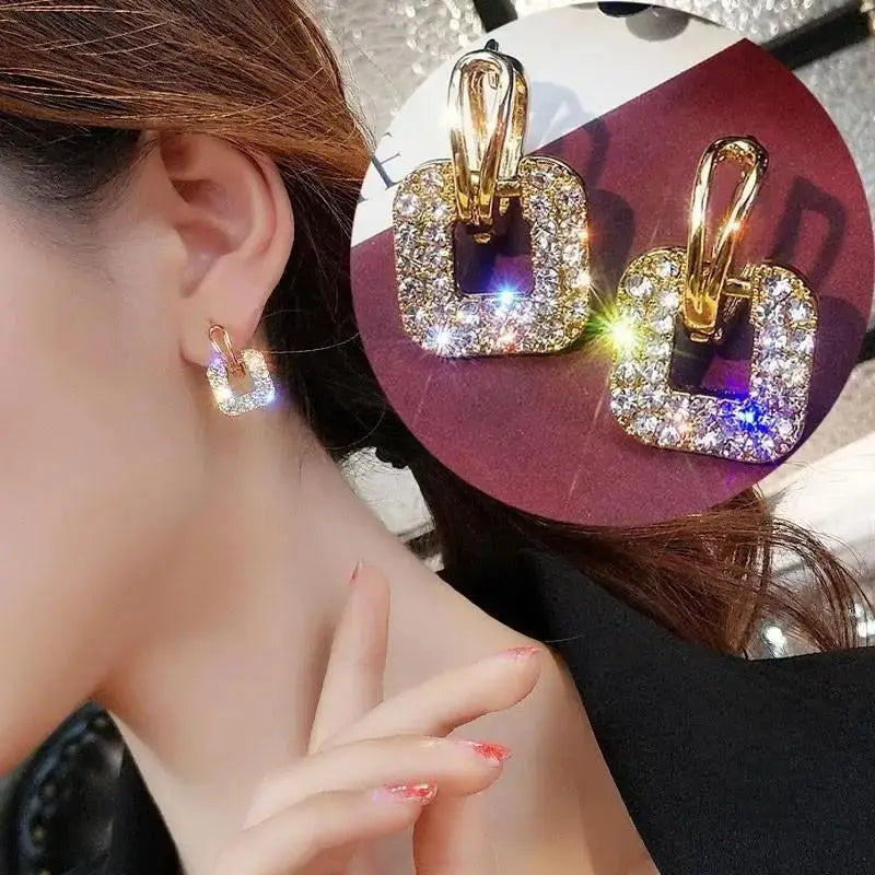 925 Silver Needle Korean Fashion Crystal Heart Earrings For Women Jewelry 2024 Trending Women's Red White Pearl Drop Earrings