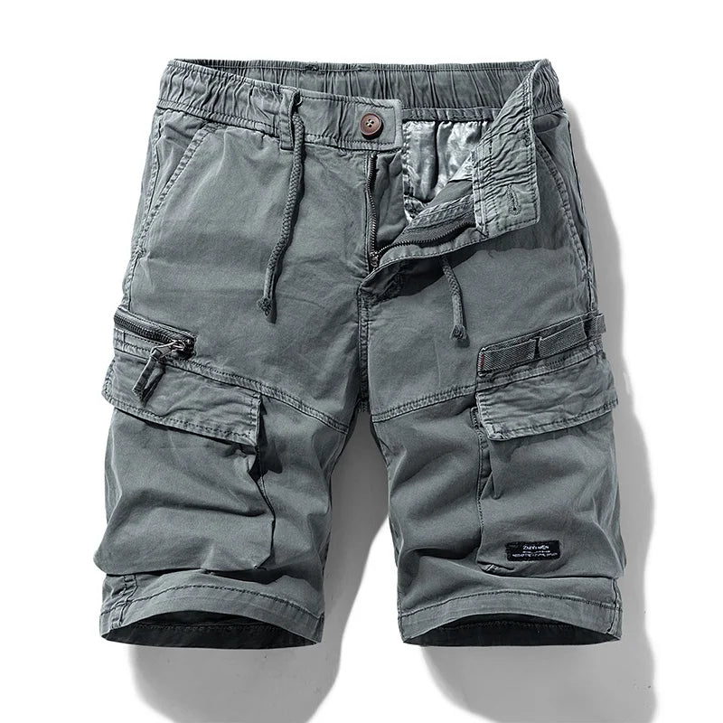Men's Fashion New Cargo Cotton Shorts Plus Size Mens Summer Breeches Multi-Pocket Shorts Men Spring Casual Joggers Shorts Male