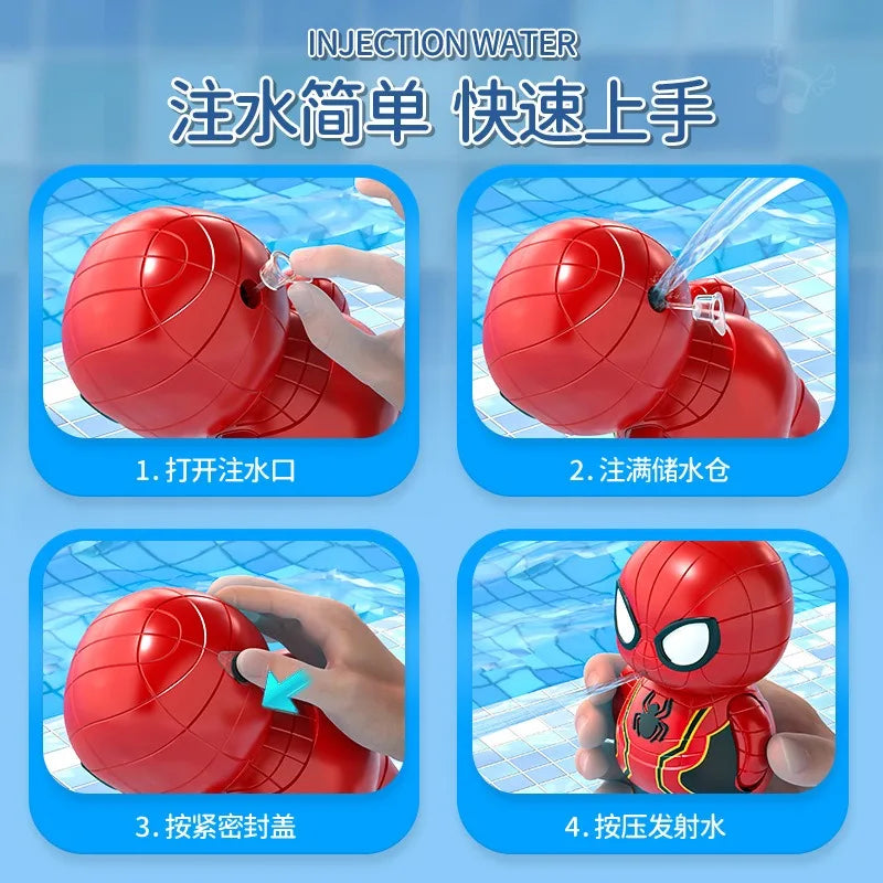 New Marvel Spider-Man Children's Water Gun Spider-Man Tricky Beach Toy Cute Baby Shower Hydraulic Pistol Children's Toy Gift