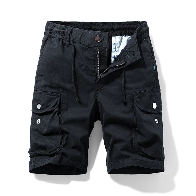 Men's Fashion New Cargo Cotton Shorts Plus Size Mens Summer Breeches Multi-Pocket Shorts Men Spring Casual Joggers Shorts Male