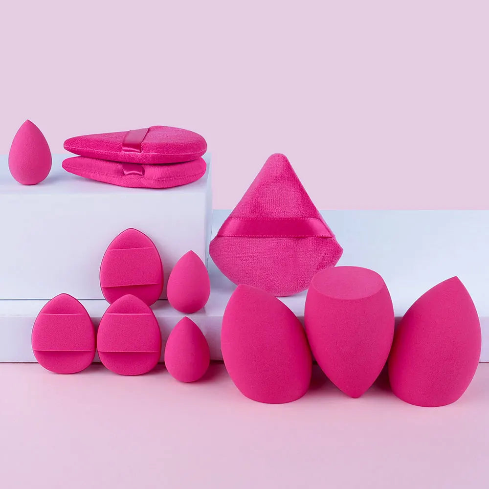 12/32pcs Makeup brush and sponge set Professional Makeup brush Set Beauty Blender Triangle Powder Puff Clean Powder Puff