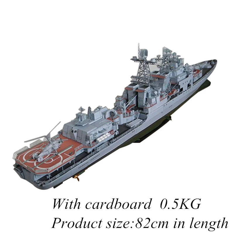 3D Paper Craft Russian Destroyer Admiral Levchenko Anti-submarine Ship Puzzel Harlem Dreadnought-class Desk Home Decoration