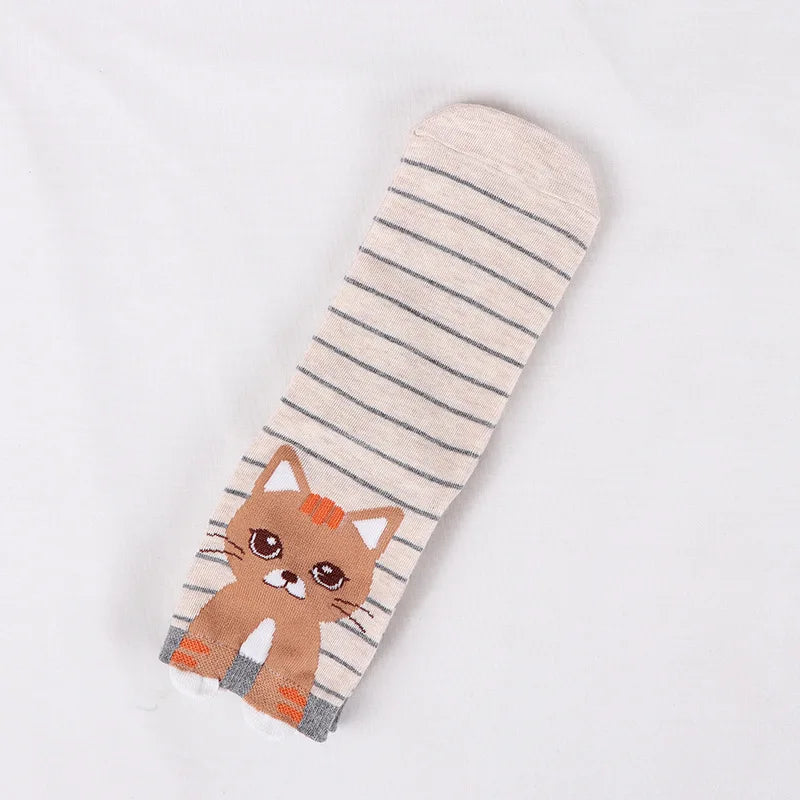 25 Patterns Korea Japan Fashion Funny Cartoon Lovely Cats Happy Socks Women Girls Casual Streetwear Cute Dress Sox Spring Summer