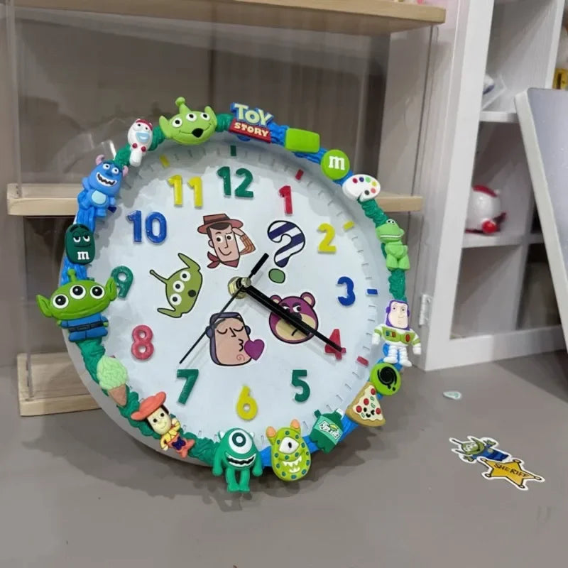 Disney Toy Story student handmade creative transformation cartoon cream glue decorative wall clock cute ornaments birthday gift