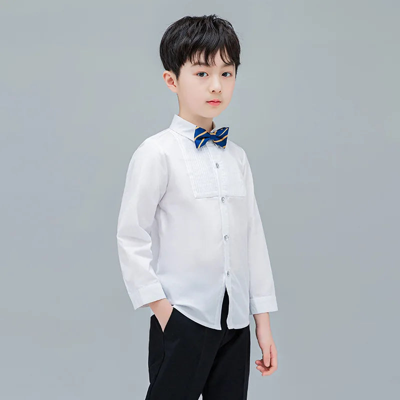 Baby Kleinkind Teenager Kleidung Schuluniform Jungen Shirts Weiß Langarm Umlegekragen Kinder Shirt Für Jungen Kinder Tops