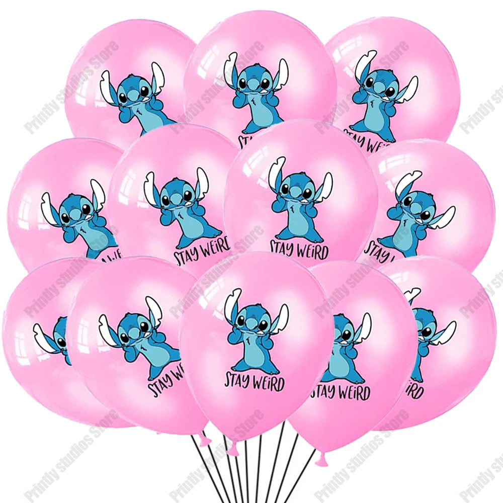 10 STÜCKE 12 Zoll Disney Lilo und Stitch Latexballons Set Globo Junge Mädchen Geburtstagsparty Babyparty Party Dekorationen Kinderspielzeug